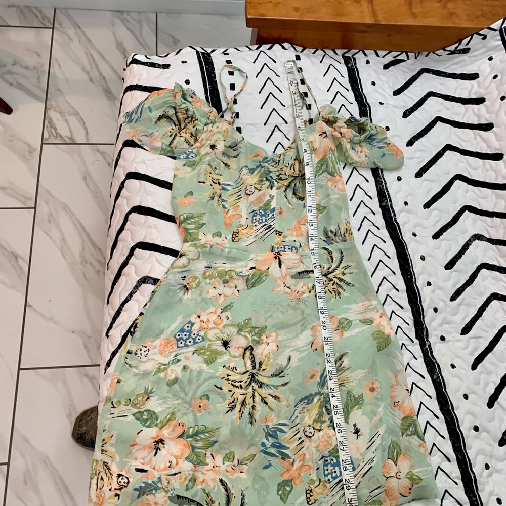 Reformation Floral Green Mini Dress - Picture 7 of 15